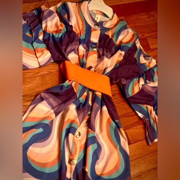 New NWT MADE IN ITALY purple orange blue babydoll dress or maternal tunic - Picture 7 of 13